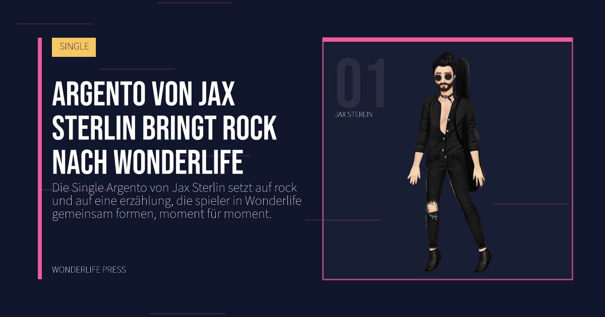 Wonderlife Press: Argento von Jax Sterlin bringt rock nach Wonderlife. Künstlerporträt. SINGLE.