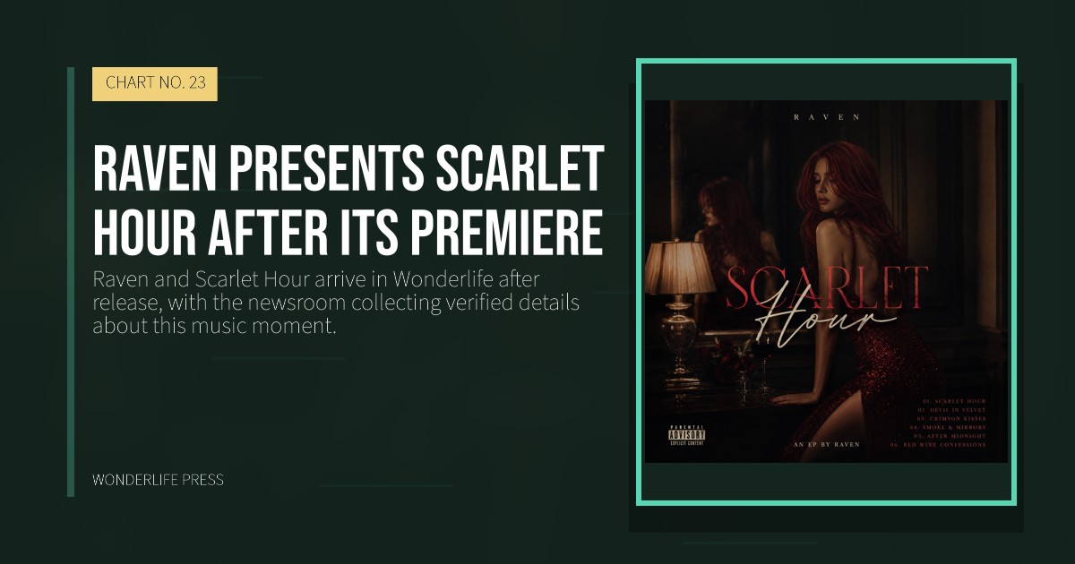 Wonderlife Press: Raven presents Scarlet Hour after its premiere. release artwork. CHART NO. 23.