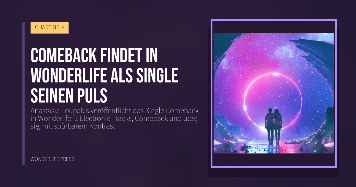 Wonderlife Press: Comeback findet in Wonderlife als Single seinen Puls. Veröffentlichungscover. CHART NR. 4.