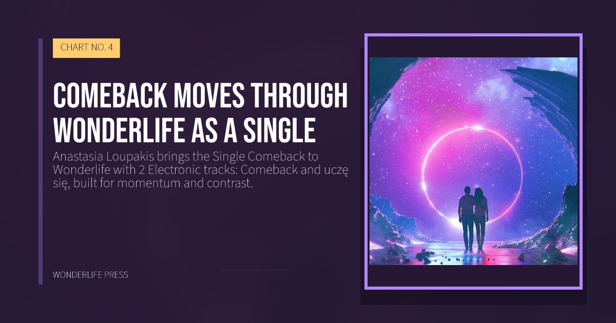 Wonderlife Press: Comeback moves through Wonderlife as a Single. release artwork. CHART NO. 4.