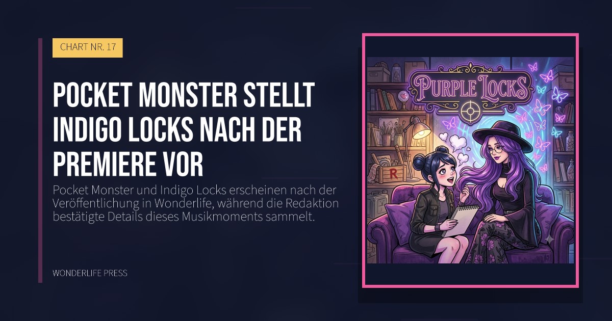 Wonderlife Press: Pocket Monster stellt Indigo Locks nach der Premiere vor. Veröffentlichungscover. CHART NR. 17.