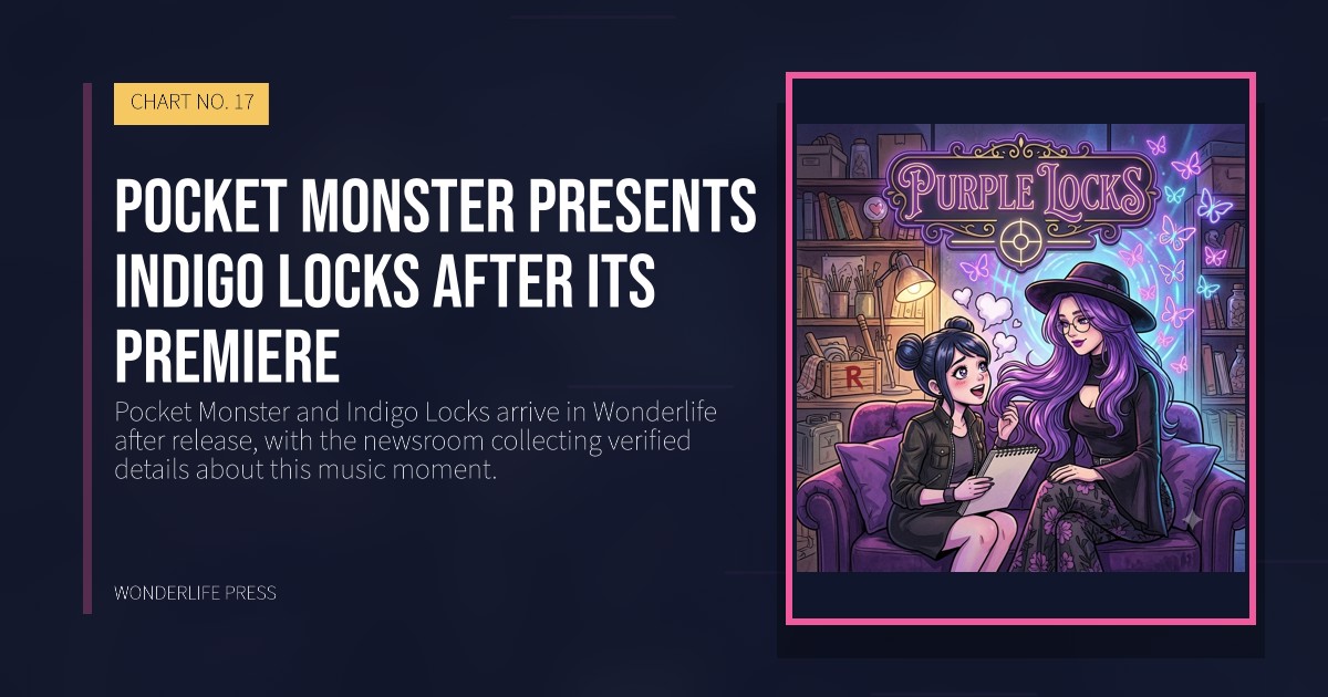 Wonderlife Press: Pocket Monster presents Indigo Locks after its premiere. release artwork. CHART NO. 17.