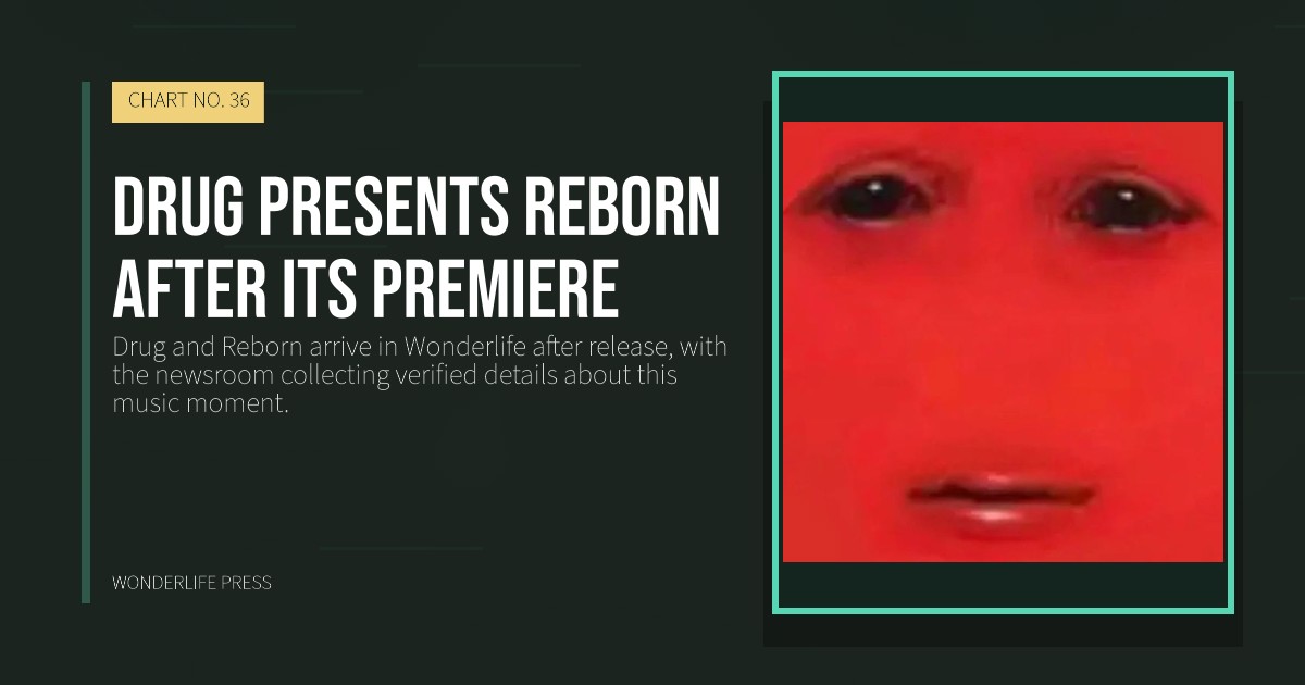 Wonderlife Press: Drug presents Reborn after its premiere. release artwork. CHART NO. 36.