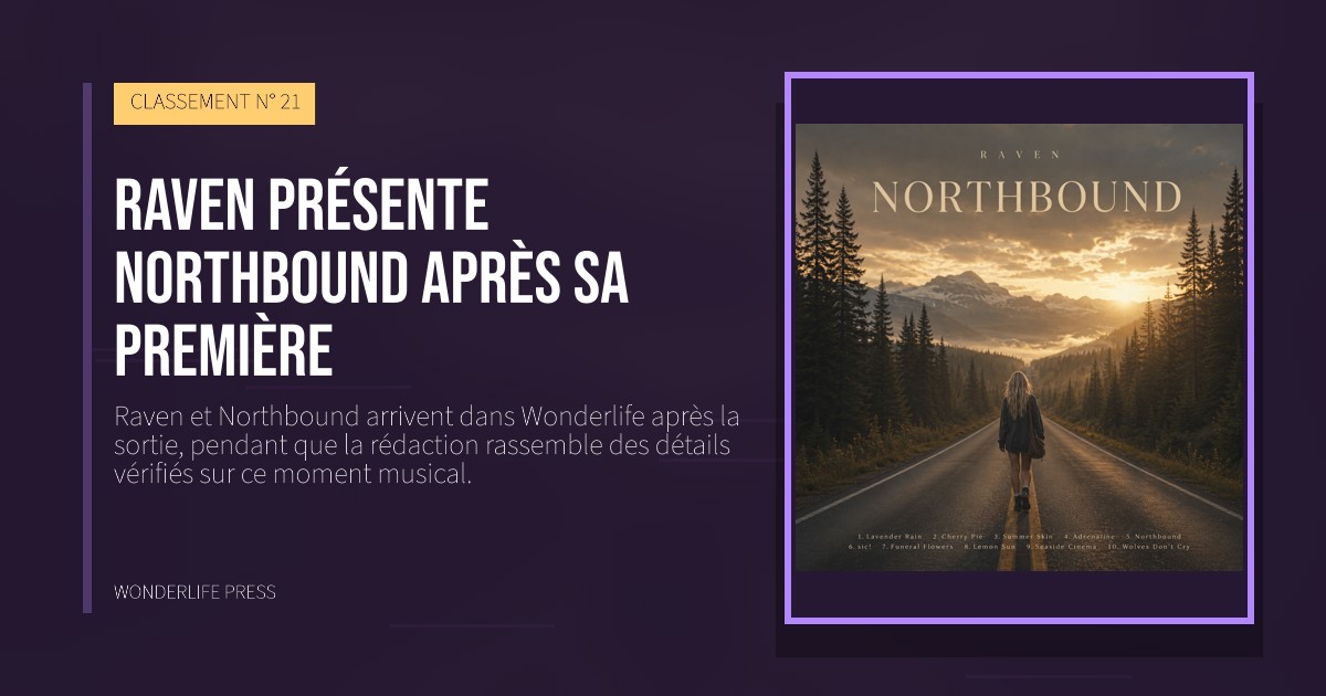 Wonderlife Press: Raven présente Northbound après sa première. pochette de la sortie. CLASSEMENT N° 21.