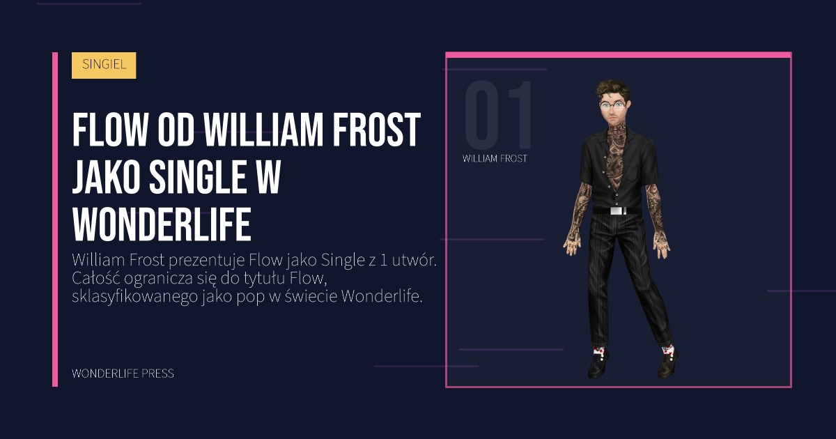 Wonderlife Press: Flow od William Frost jako Single w Wonderlife. portret artystów. SINGIEL.