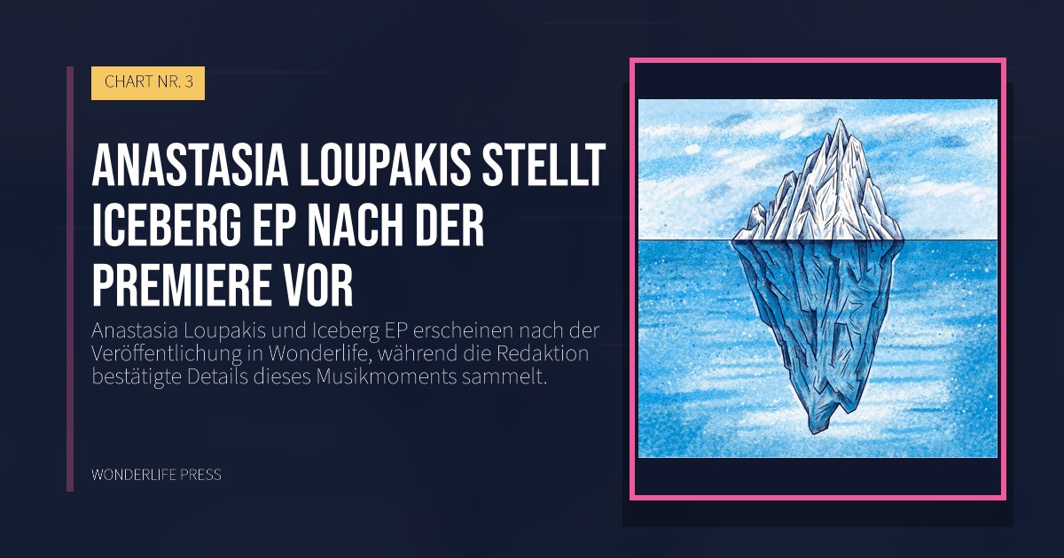 Wonderlife Press: Anastasia Loupakis stellt Iceberg EP nach der Premiere vor. Veröffentlichungscover. CHART NR. 3.