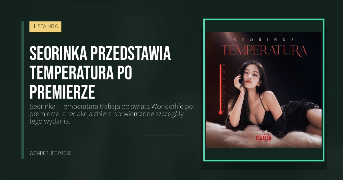Wonderlife Press: Seorinka przedstawia Temperatura po premierze. okładka wydawnictwa. LISTA NR 6.