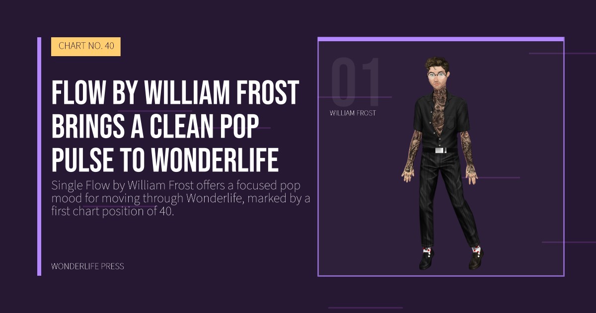 Wonderlife Press: Flow by William Frost brings a clean pop pulse to Wonderlife. artist portrait. CHART NO. 40.