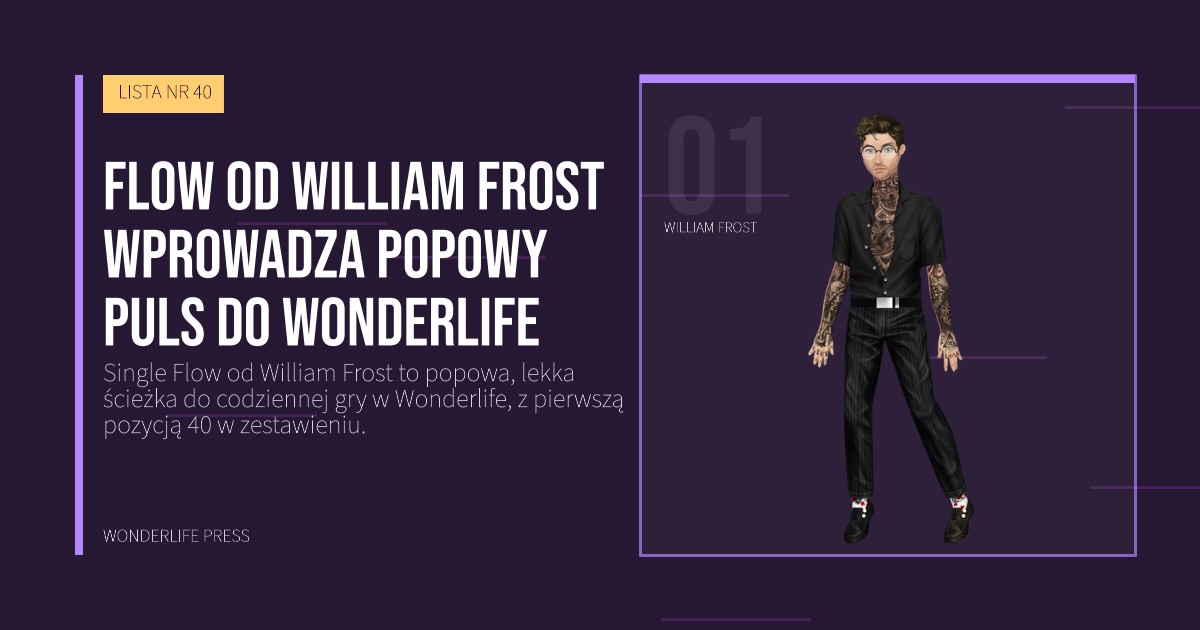 Wonderlife Press: Flow od William Frost wprowadza popowy puls do Wonderlife. portret artystów. LISTA NR 40.