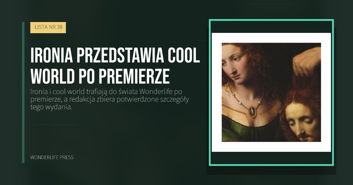 Wonderlife Press: Ironia przedstawia cool world po premierze. okładka wydawnictwa. LISTA NR 38.