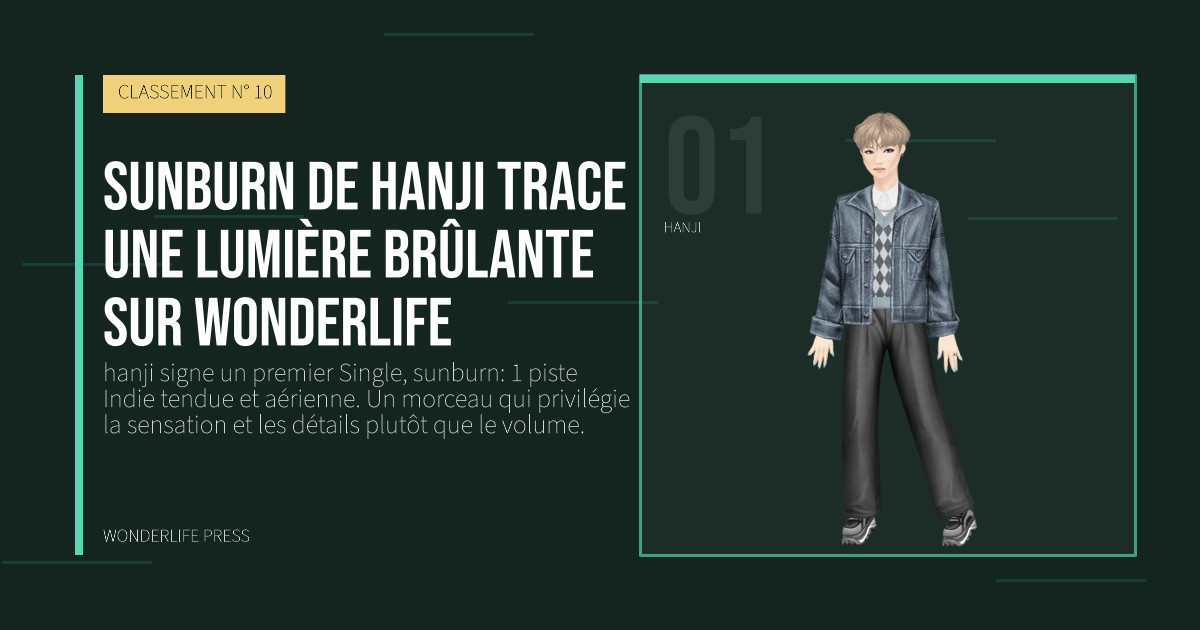 Wonderlife Press: sunburn de hanji trace une lumière brûlante sur Wonderlife. portrait des artistes. CLASSEMENT N° 10.