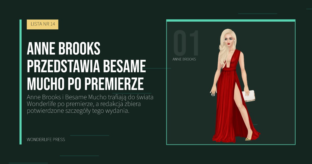 Wonderlife Press: Anne Brooks przedstawia Besame Mucho po premierze. portret artystów. LISTA NR 14.