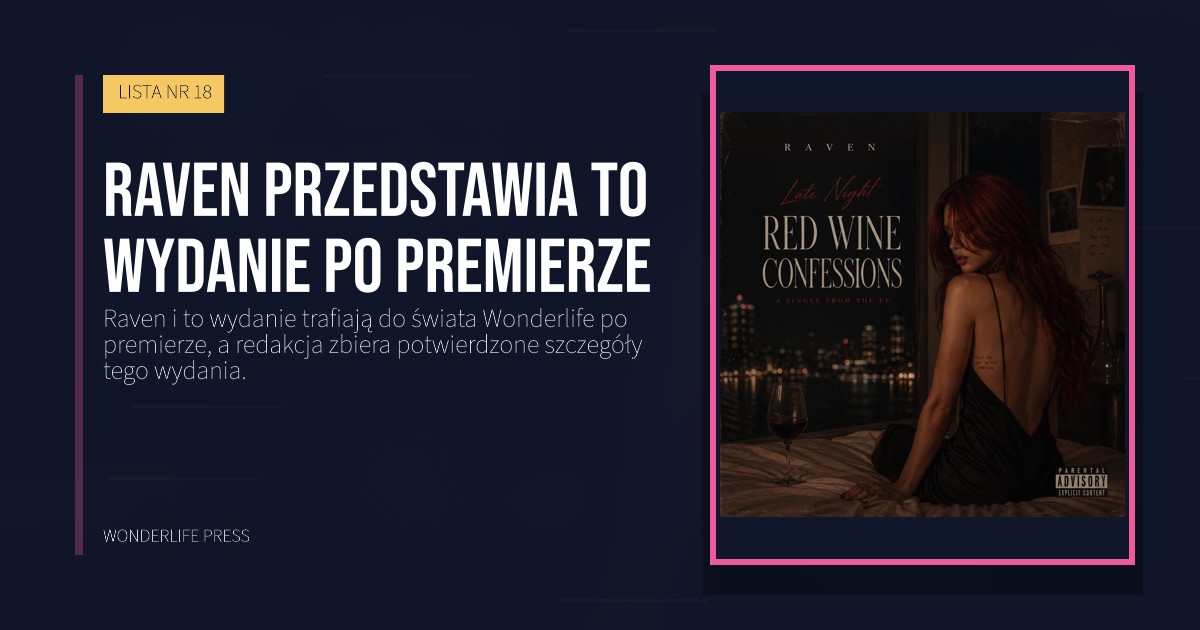 Wonderlife Press: Raven przedstawia to wydanie po premierze. okładka wydawnictwa. LISTA NR 18.