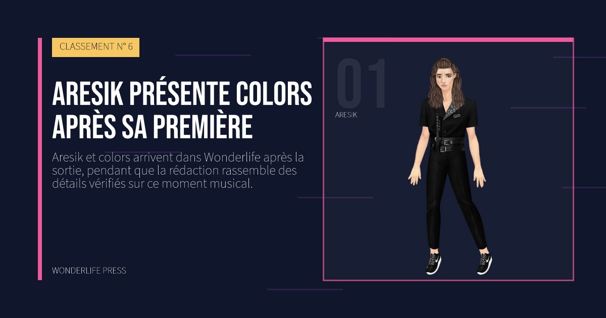 Wonderlife Press: Aresik présente colors après sa première. portrait des artistes. CLASSEMENT N° 6.