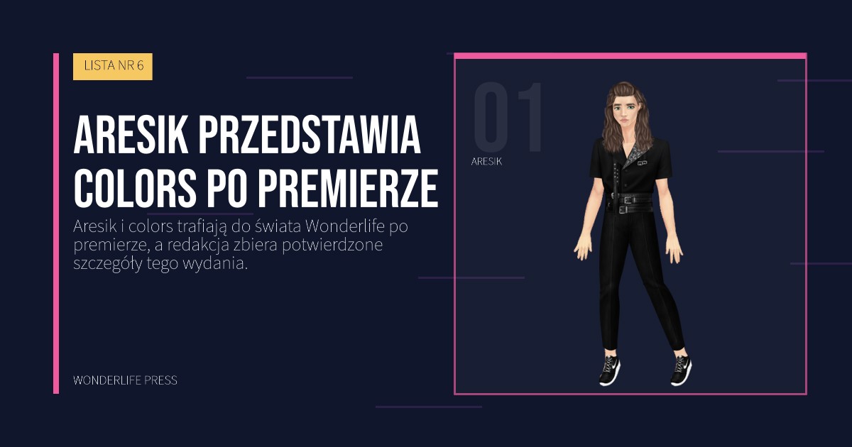 Wonderlife Press: Aresik przedstawia colors po premierze. portret artystów. LISTA NR 6.