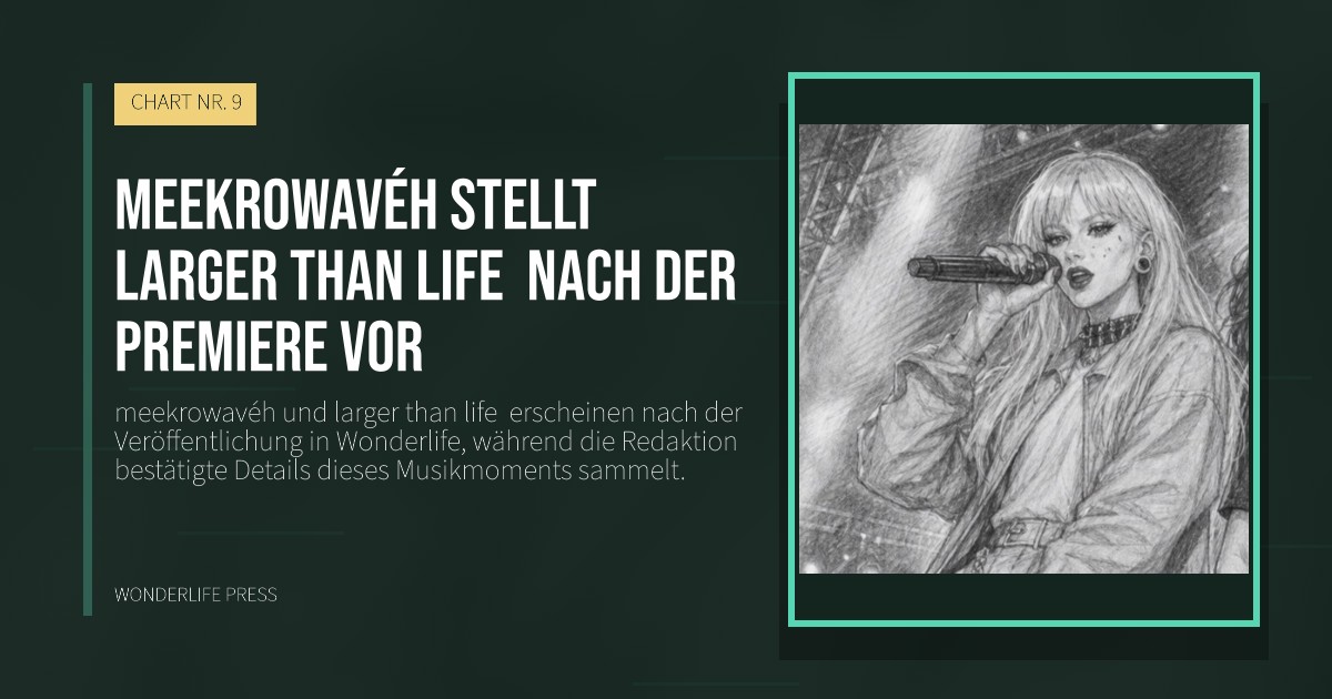 Wonderlife Press: meekrowavéh stellt larger than life  nach der Premiere vor. Veröffentlichungscover. CHART NR. 9.