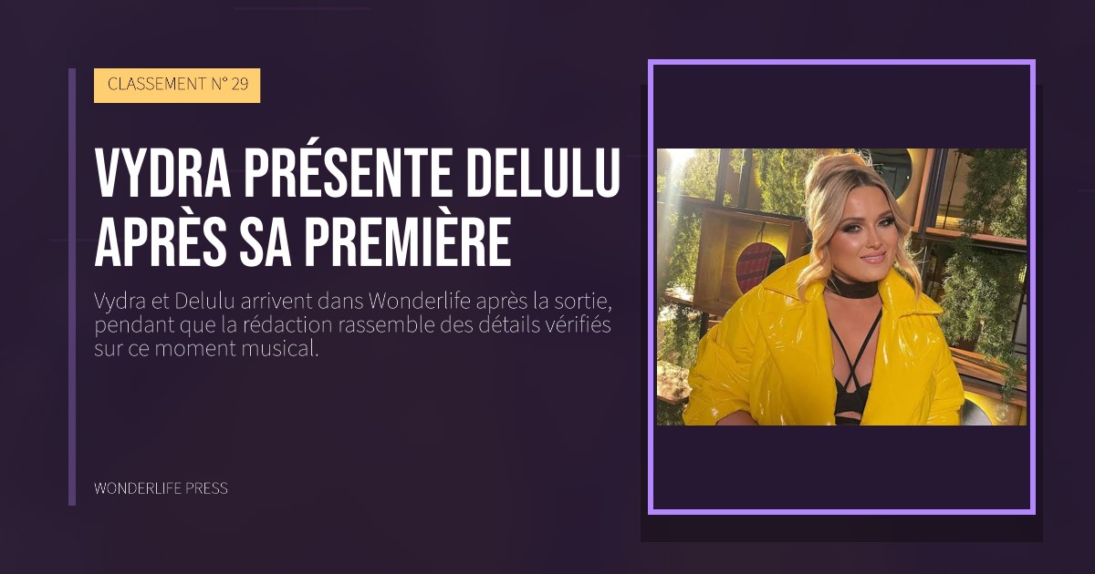 Wonderlife Press: Vydra présente Delulu après sa première. pochette de la sortie. CLASSEMENT N° 29.