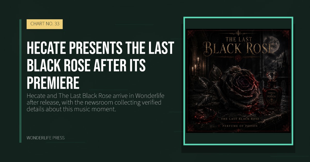Wonderlife Press: Hecate presents The Last Black Rose after its premiere. release artwork. CHART NO. 33.