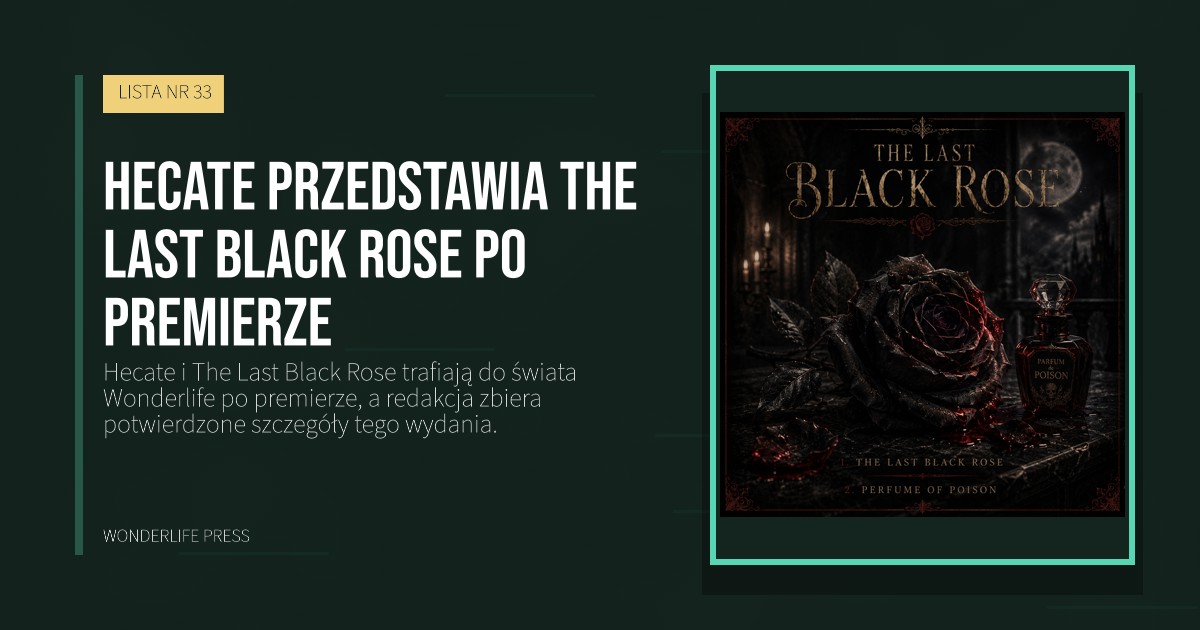 Wonderlife Press: Hecate przedstawia The Last Black Rose po premierze. okładka wydawnictwa. LISTA NR 33.