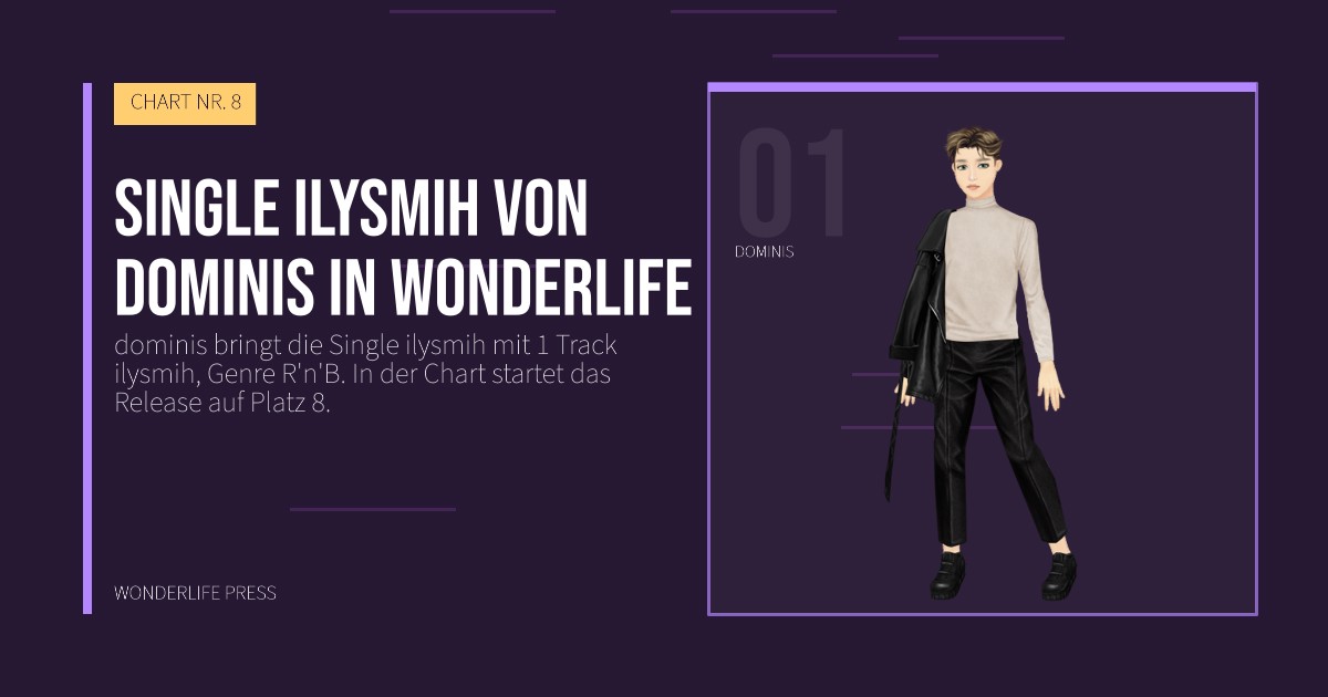 Wonderlife Press: Single ilysmih von dominis in Wonderlife. Künstlerporträt. CHART NR. 8.