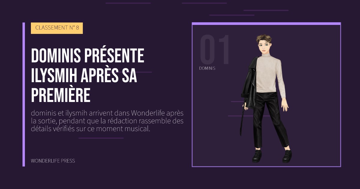 Wonderlife Press: dominis présente ilysmih après sa première. portrait des artistes. CLASSEMENT N° 8.