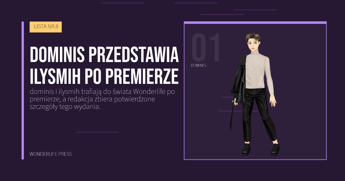 Wonderlife Press: dominis przedstawia ilysmih po premierze. portret artystów. LISTA NR 8.