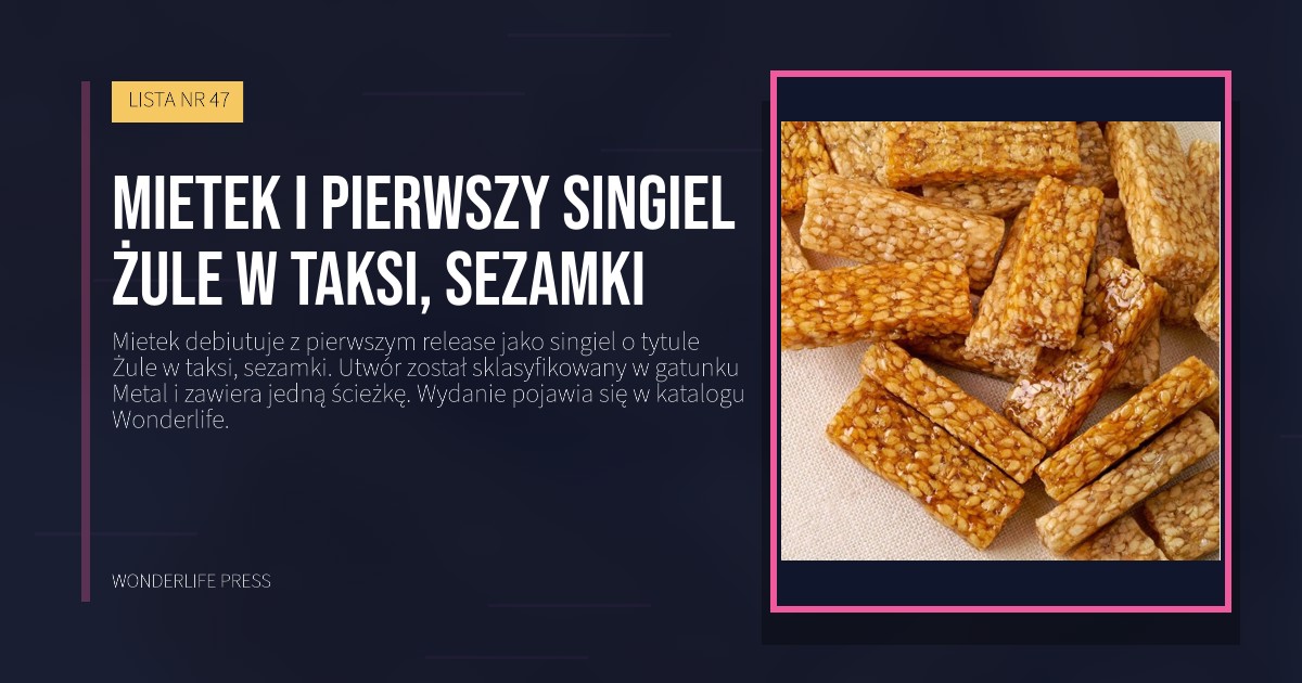 Wonderlife Press: Mietek i pierwszy singiel Żule w taksi, sezamki. okładka wydawnictwa. LISTA NR 47.