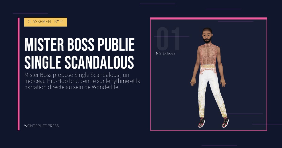 Wonderlife Press: Mister Boss publie Single Scandalous. portrait des artistes. CLASSEMENT N° 41.
