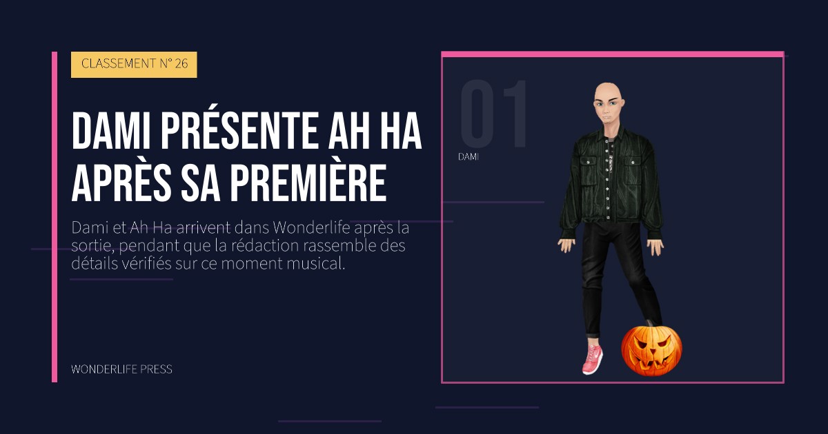 Wonderlife Press: Dami présente Ah Ha après sa première. portrait des artistes. CLASSEMENT N° 26.