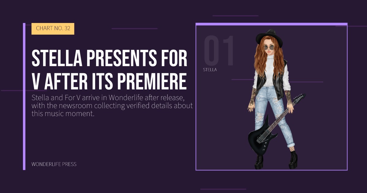 Wonderlife Press: Stella presents For V after its premiere. artist portrait. CHART NO. 32.
