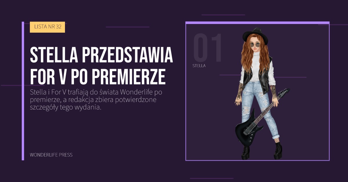 Wonderlife Press: Stella przedstawia For V po premierze. portret artystów. LISTA NR 32.