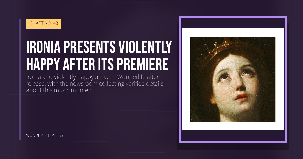 Wonderlife Press: Ironia presents violently happy after its premiere. release artwork. CHART NO. 43.