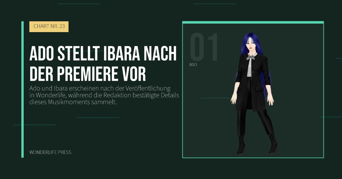 Wonderlife Press: Ado stellt Ibara nach der Premiere vor. Künstlerporträt. CHART NR. 23.