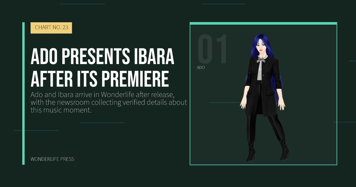 Wonderlife Press: Ado presents Ibara after its premiere. artist portrait. CHART NO. 23.