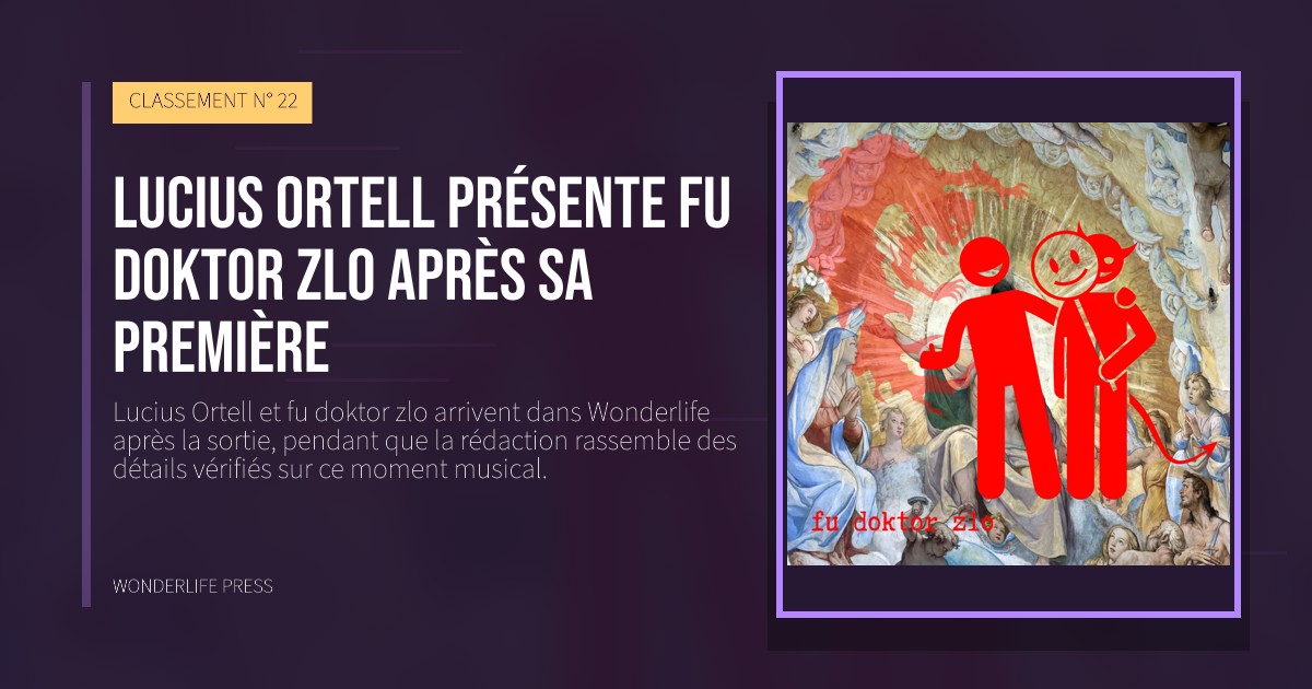 Wonderlife Press: Lucius Ortell présente fu doktor zlo après sa première. pochette de la sortie. CLASSEMENT N° 22.