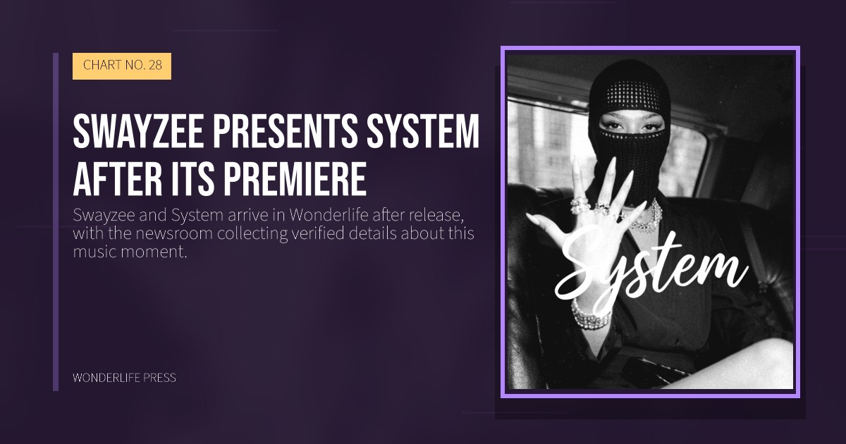 Wonderlife Press: Swayzee presents System after its premiere. release artwork. CHART NO. 28.