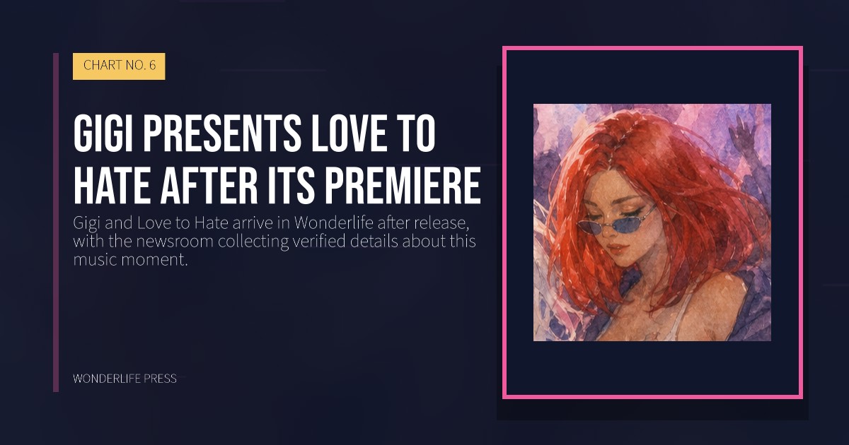 Wonderlife Press: Gigi presents Love to Hate after its premiere. release artwork. CHART NO. 6.