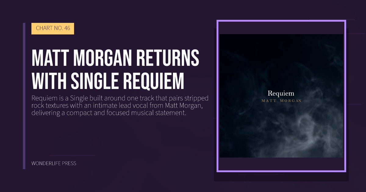 Wonderlife Press: Matt Morgan returns with single Requiem. release artwork. CHART NO. 46.