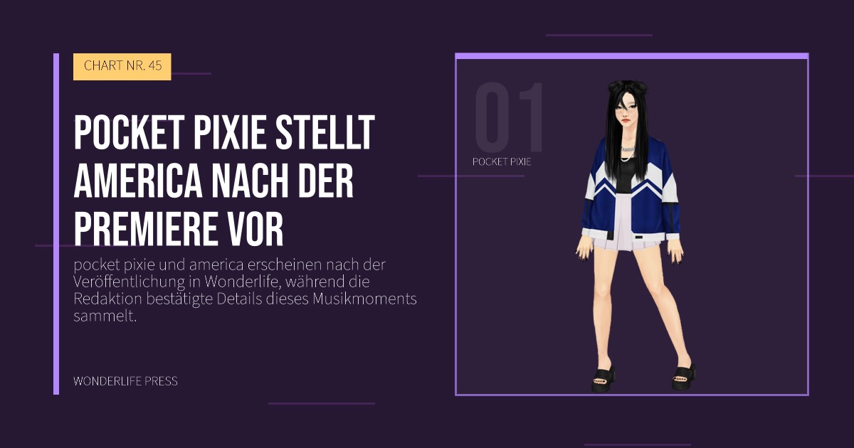 Wonderlife Press: pocket pixie stellt america nach der Premiere vor. Künstlerporträt. CHART NR. 45.