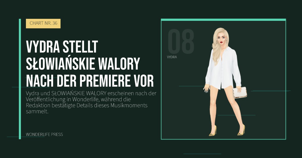 Wonderlife Press: Vydra stellt SŁOWIAŃSKIE WALORY nach der Premiere vor. Künstlerporträt. CHART NR. 36.