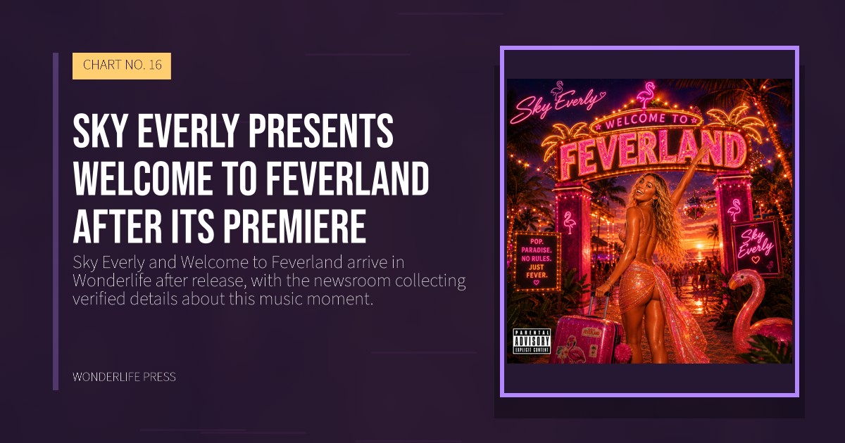 Wonderlife Press: Sky Everly presents Welcome to Feverland after its premiere. release artwork. CHART NO. 16.