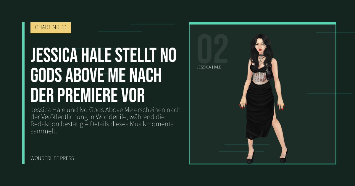 Wonderlife Press: Jessica Hale stellt No Gods Above Me nach der Premiere vor. Künstlerporträt. CHART NR. 11.