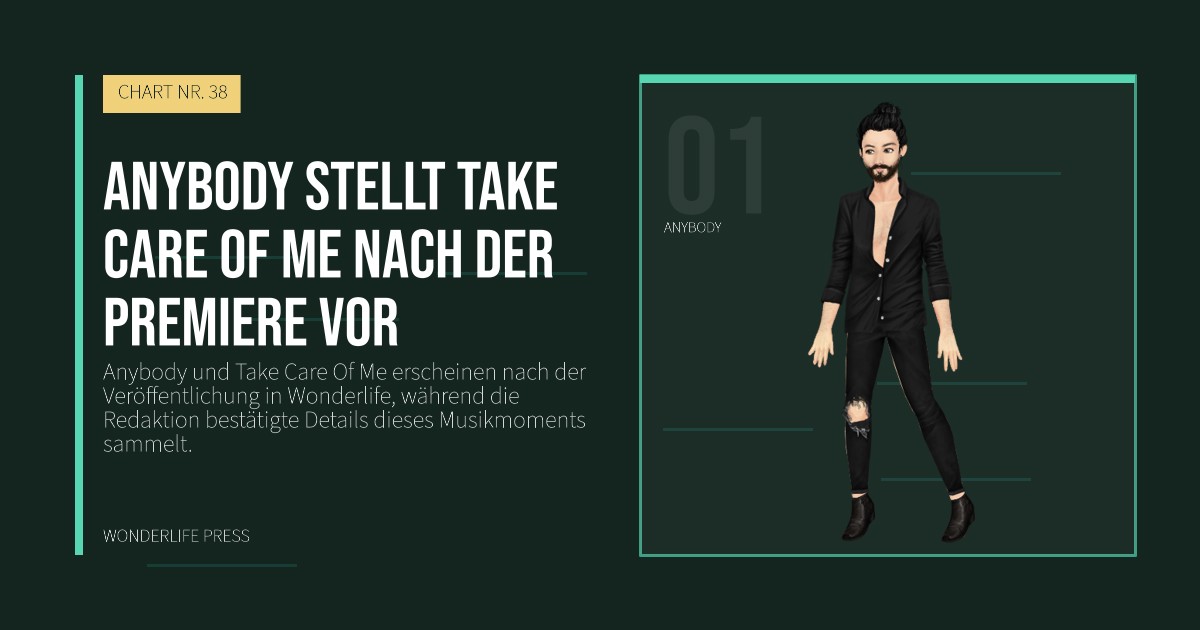 Wonderlife Press: Anybody stellt Take Care Of Me nach der Premiere vor. Künstlerporträt. CHART NR. 38.