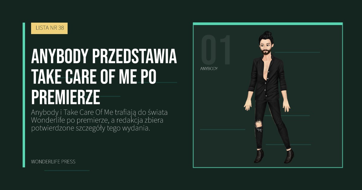 Wonderlife Press: Anybody przedstawia Take Care Of Me po premierze. portret artystów. LISTA NR 38.