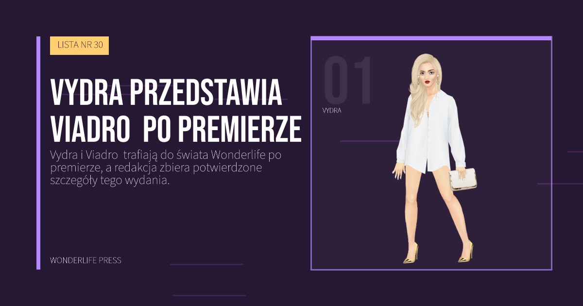Wonderlife Press: Vydra przedstawia Viadro po premierze. portret artystów. LISTA NR 30.