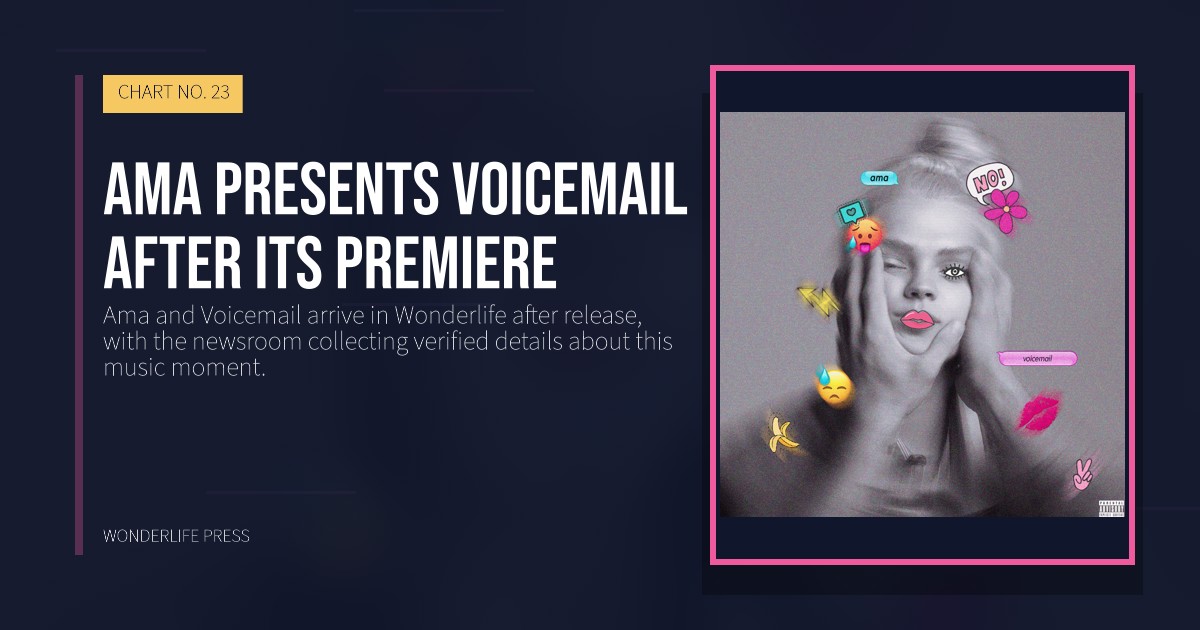 Wonderlife Press: Ama presents Voicemail after its premiere. release artwork. CHART NO. 23.