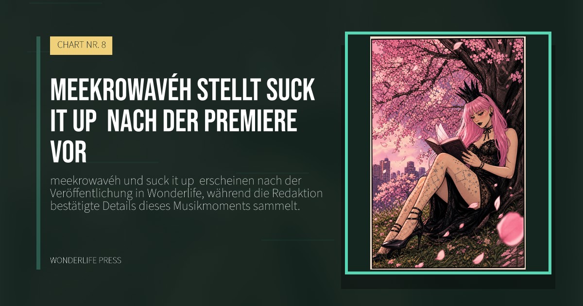 Wonderlife Press: meekrowavéh stellt suck it up  nach der Premiere vor. Veröffentlichungscover. CHART NR. 8.