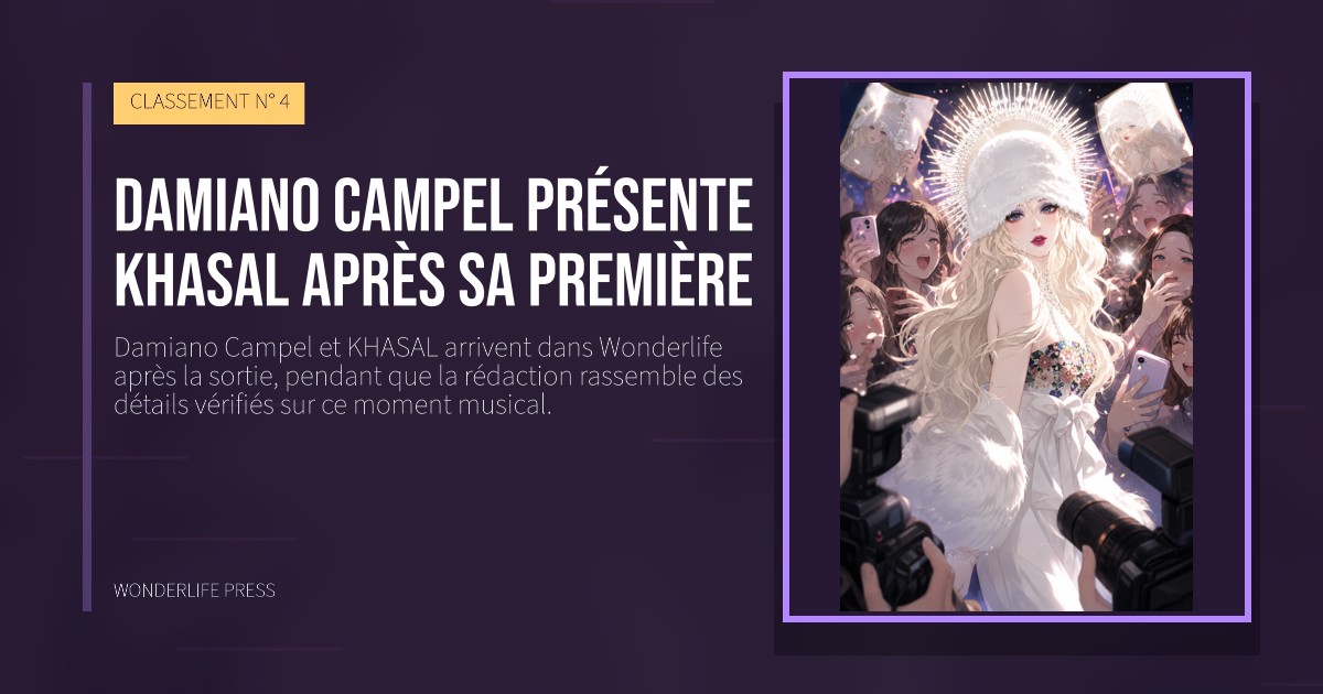 Wonderlife Press: Damiano Campel présente KHASAL après sa première. pochette de la sortie. CLASSEMENT N° 4.