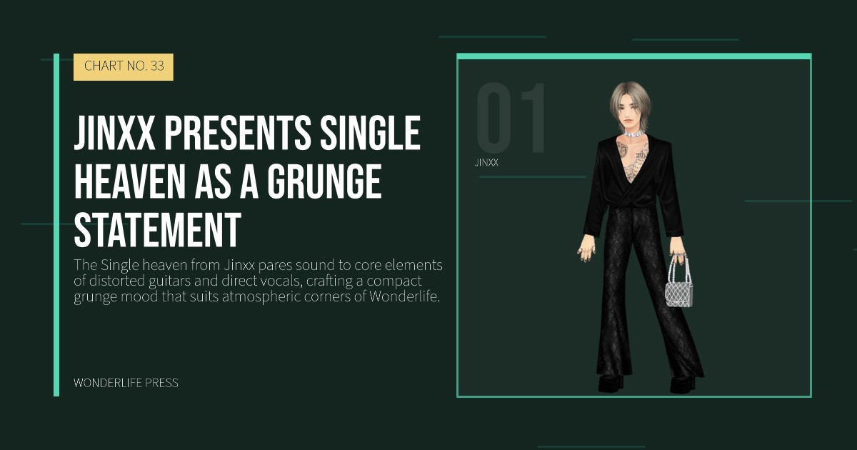 Wonderlife Press: Jinxx presents Single heaven as a grunge statement. artist portrait. CHART NO. 33.