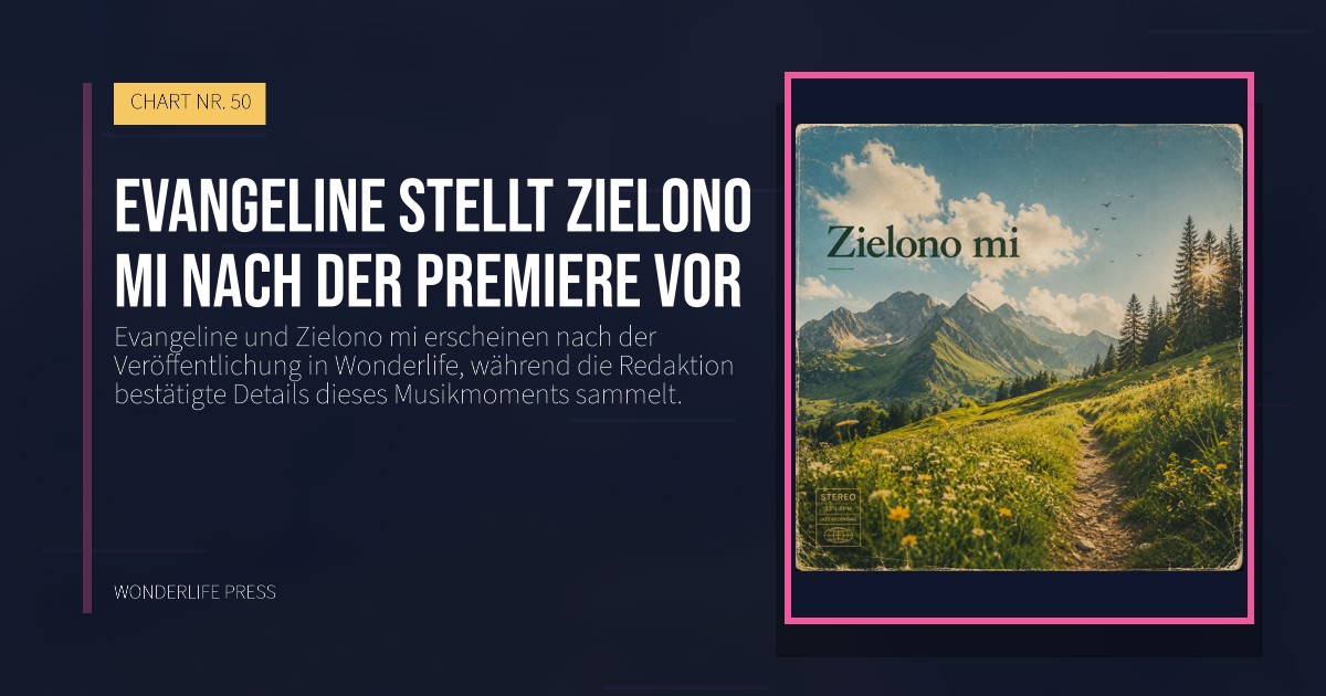 Wonderlife Press: Evangeline stellt Zielono mi nach der Premiere vor. Veröffentlichungscover. CHART NR. 50.